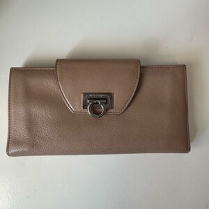 Salvatore Ferragamo Women’s Beige Leather Long Wallet